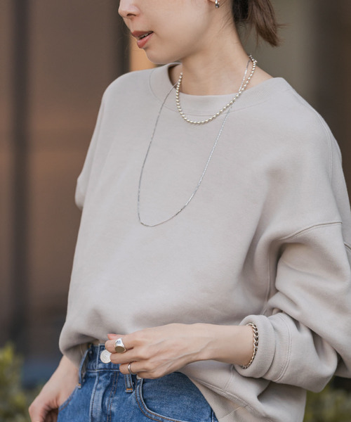 Noble（ノーブル）の「ナッピングオーバーニュアンススウェット（スウェット・レディース・チャコールグレー/ベージュ・FREE）」の19枚目の写真