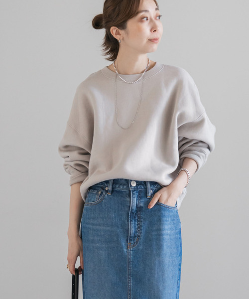 Noble（ノーブル）の「ナッピングオーバーニュアンススウェット（スウェット・レディース・チャコールグレー/ベージュ・FREE）」の22枚目の写真