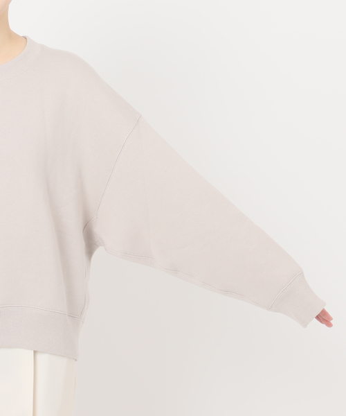 Noble（ノーブル）の「ナッピングオーバーニュアンススウェット（スウェット・レディース・チャコールグレー/ベージュ・FREE）」の6枚目の写真