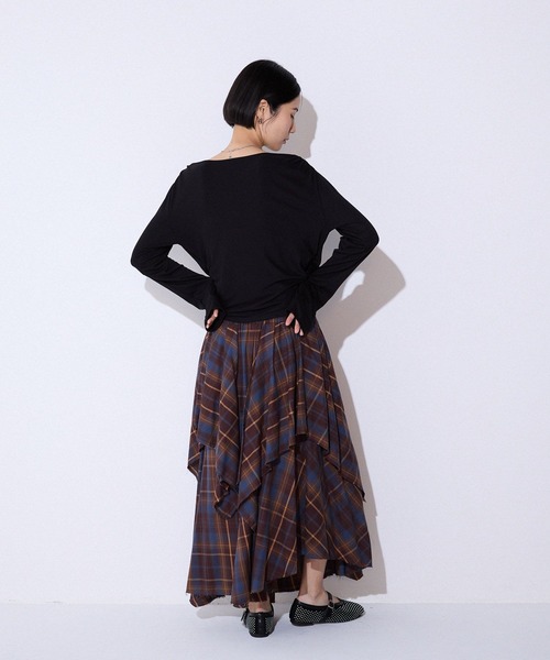 JEANASIS（ジーナシス）の「イレヘムレイヤードチェックスカート/592867（スカート・レディース・レッド系その他/ブルー系その他/ブラウン系その他・FREE）」の13枚目の写真