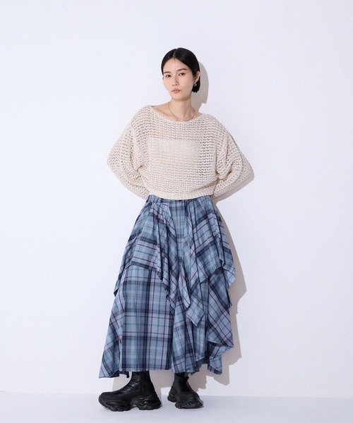 JEANASIS（ジーナシス）の「イレヘムレイヤードチェックスカート/592867（スカート・レディース・レッド系その他/ブルー系その他/ブラウン系その他・FREE）」の14枚目の写真