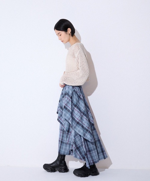 JEANASIS（ジーナシス）の「イレヘムレイヤードチェックスカート/592867（スカート・レディース・レッド系その他/ブルー系その他/ブラウン系その他・FREE）」の15枚目の写真