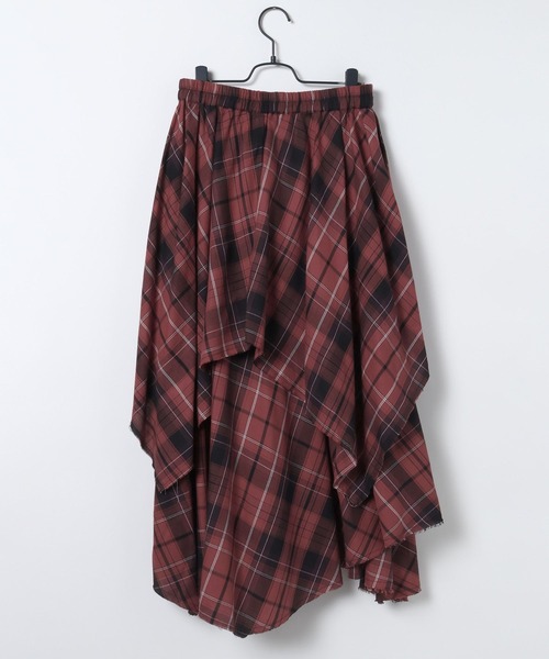 JEANASIS（ジーナシス）の「イレヘムレイヤードチェックスカート/592867（スカート・レディース・レッド系その他/ブルー系その他/ブラウン系その他・FREE）」の7枚目の写真
