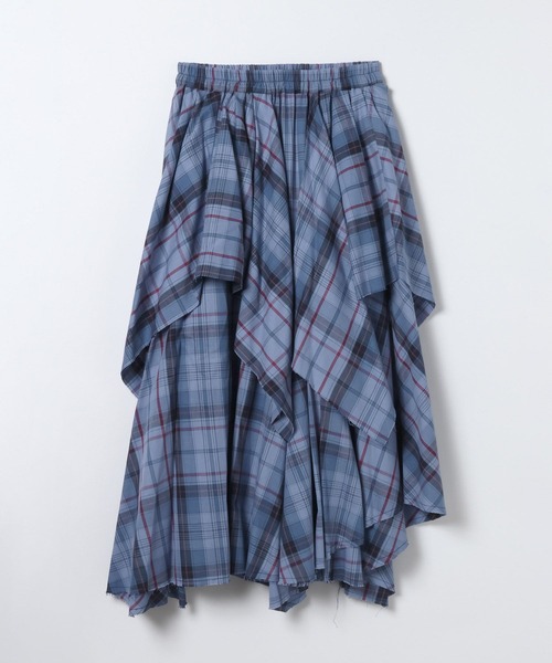 JEANASIS（ジーナシス）の「イレヘムレイヤードチェックスカート/592867（スカート・レディース・レッド系その他/ブルー系その他/ブラウン系その他・FREE）」の5枚目の写真