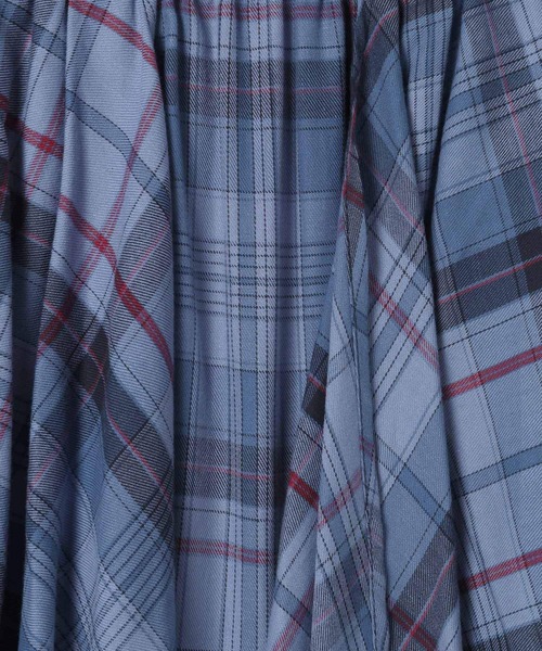 JEANASIS（ジーナシス）の「イレヘムレイヤードチェックスカート/592867（スカート・レディース・レッド系その他/ブルー系その他/ブラウン系その他・FREE）」の6枚目の写真