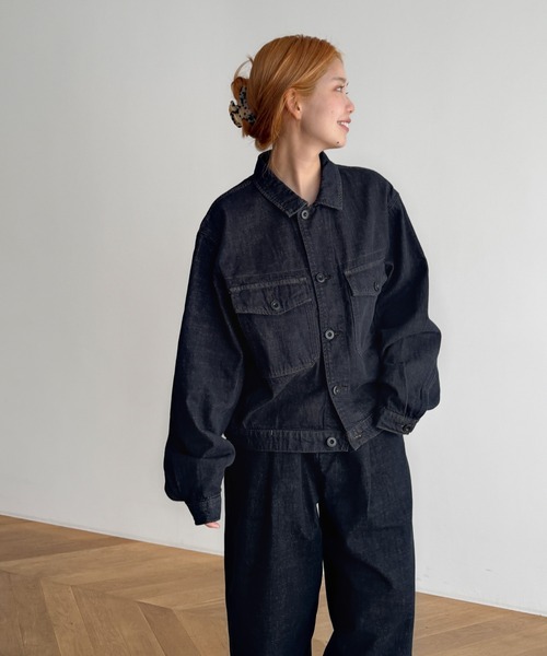 CANAL JEAN（キャナルジーン）の「choice_cnl/SEIRTAND　胸ポケットデニムジャケット（デニムジャケット・レディース・インディゴブルー・LARGE/MEDIUM）」の7枚目の写真