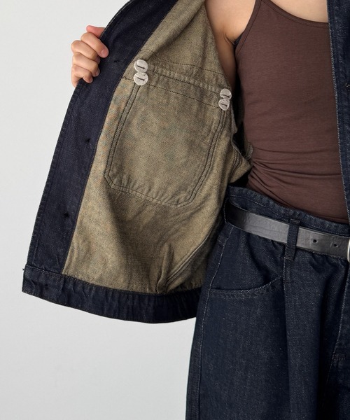 CANAL JEAN（キャナルジーン）の「choice_cnl/SEIRTAND　胸ポケットデニムジャケット（デニムジャケット・レディース・インディゴブルー・LARGE/MEDIUM）」の17枚目の写真