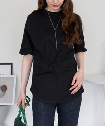 aity（アイティ）の「2×2リブプチハイネック半袖Tシャツ きれいめ 五部袖 大きいサイズ コットン（Tシャツ/カットソー）」