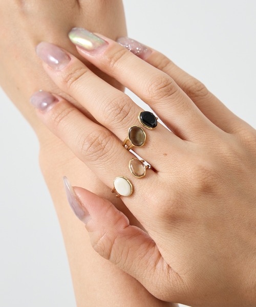 collex（コレックス）の「【Elodie Pavie】Twin Bague Double（リング・レディース・アイボリー/ブラック/グリーン/レッド系その他・フリー）」の10枚目の写真