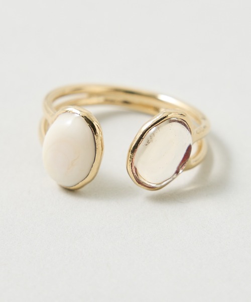 collex（コレックス）の「【Elodie Pavie】Twin Bague Double（リング・レディース・アイボリー/ブラック/グリーン/レッド系その他・フリー）」の6枚目の写真