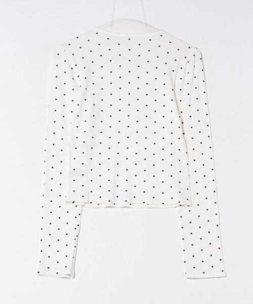 clear（クリア）の「フロントリボンドットプリントカットソー［韓国ファッション レイヤード］≪AW新作≫（Tシャツ/カットソー・レディース・グレー/ブラック/オフホワイト・F）」の20枚目の写真