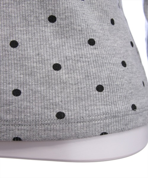 clear（クリア）の「フロントリボンドットプリントカットソー［韓国ファッション レイヤード］≪AW新作≫（Tシャツ/カットソー・レディース・グレー/ブラック/オフホワイト・F）」の13枚目の写真