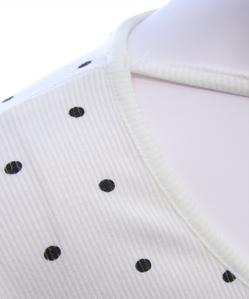 clear（クリア）の「フロントリボンドットプリントカットソー［韓国ファッション レイヤード］≪AW新作≫（Tシャツ/カットソー・レディース・グレー/ブラック/オフホワイト・F）」の15枚目の写真