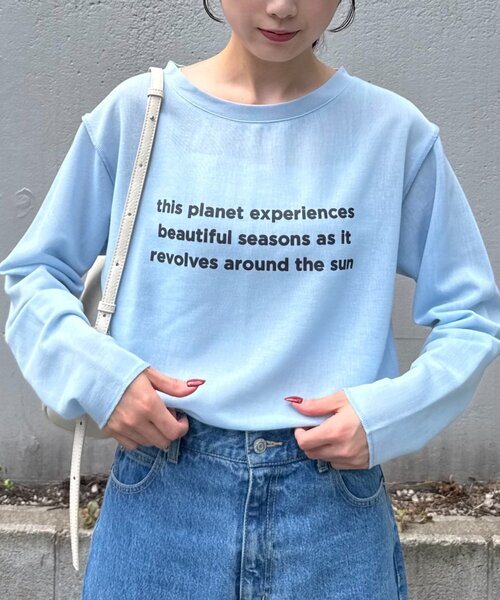 CIAOPANIC TYPY（チャオパニックティピー）の「シアースムースアソートプリントTEE（Tシャツ/カットソー・レディース・サックスブルー/グレー/ホワイト/ピンク・ONE SIZE）」の4枚目の写真