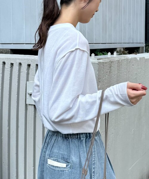 CIAOPANIC TYPY（チャオパニックティピー）の「シアースムースアソートプリントTEE（Tシャツ/カットソー・レディース・サックスブルー/グレー/ホワイト/ピンク・ONE SIZE）」の7枚目の写真