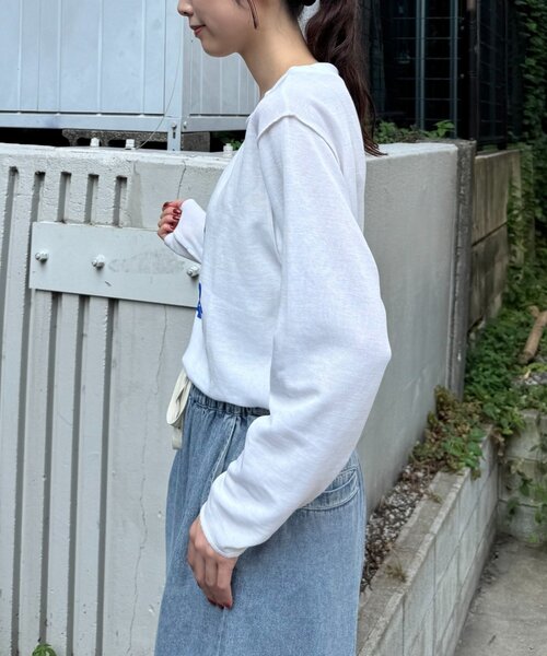 CIAOPANIC TYPY（チャオパニックティピー）の「シアースムースアソートプリントTEE（Tシャツ/カットソー・レディース・サックスブルー/グレー/ホワイト/ピンク・ONE SIZE）」の8枚目の写真