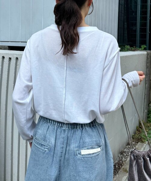 CIAOPANIC TYPY（チャオパニックティピー）の「シアースムースアソートプリントTEE（Tシャツ/カットソー・レディース・サックスブルー/グレー/ホワイト/ピンク・ONE SIZE）」の9枚目の写真