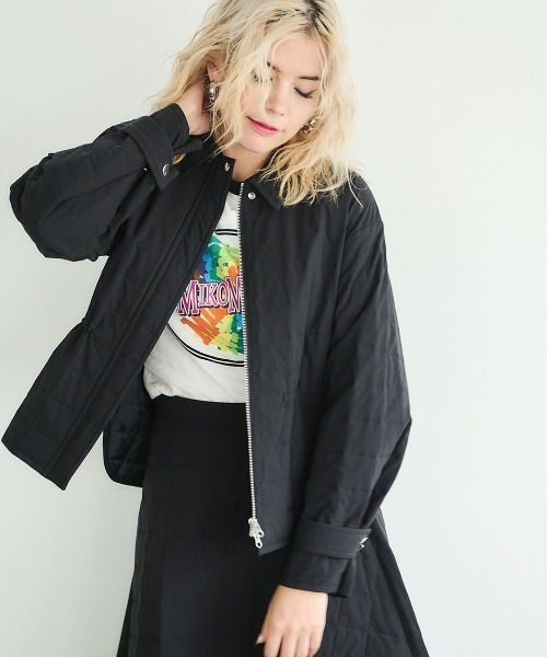 mikomori(ミコモリ)の「【mikomori × THIRD MAGAZINE】CHOCOLATE BAR QUILTED JACKET(ブルゾン・レディース・ブラック・FREE)」の7枚目の写真