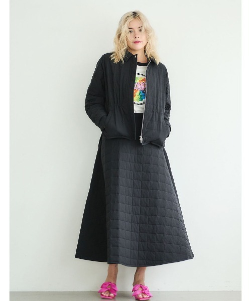 mikomori(ミコモリ)の「【mikomori × THIRD MAGAZINE】CHOCOLATE BAR QUILTED JACKET(ブルゾン・レディース・ブラック・FREE)」の6枚目の写真