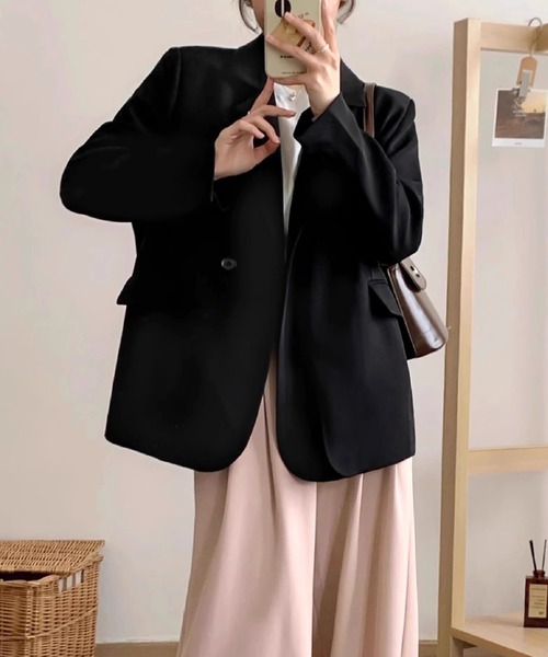 by LEGNA(バイレグナ)の「オーバーサイズテーラードジャケット(テーラードジャケット・レディース・ブラック/グレー・X-LARGE/LARGE/MEDIUM/SMALL)」の1枚目の写真