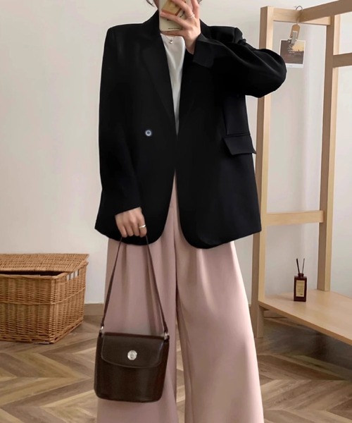 by LEGNA(バイレグナ)の「オーバーサイズテーラードジャケット(テーラードジャケット・レディース・ブラック/グレー・X-LARGE/LARGE/MEDIUM/SMALL)」の3枚目の写真