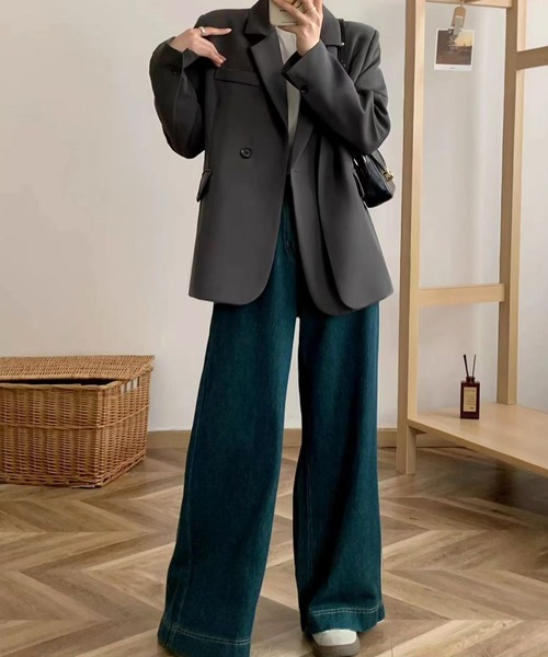 by LEGNA(バイレグナ)の「オーバーサイズテーラードジャケット(テーラードジャケット・レディース・ブラック/グレー・X-LARGE/LARGE/MEDIUM/SMALL)」の8枚目の写真