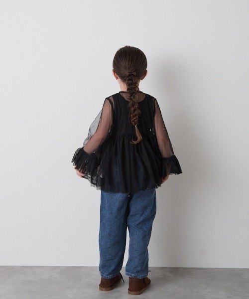 riziere(リジェール)の「チュールフリルブラウス(シャツ/ブラウス・キッズ・アイボリー/ブラック・100/90/150/140/130/120/110)」の8枚目の写真