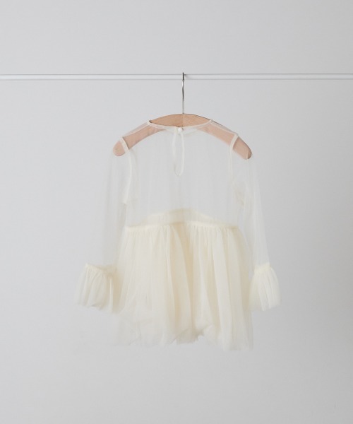 riziere(リジェール)の「チュールフリルブラウス(シャツ/ブラウス・キッズ・アイボリー/ブラック・100/90/150/140/130/120/110)」の11枚目の写真