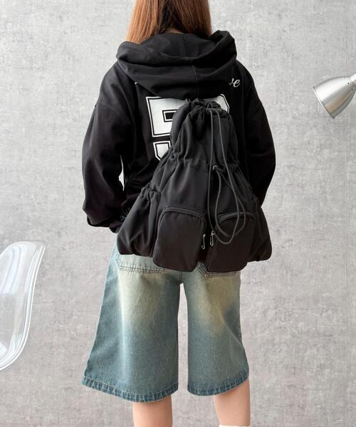 WEGO(ウィゴー)の「WEGO/【25年秋冬新作】2ポケットドロストナップサック(バックパック/リュック・レディース・ブラック/ブラウン・FREE)」の10枚目の写真