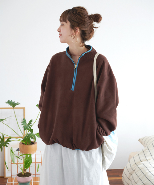 B.C STOCK(ベーセーストック)の「【ZOZO限定】フリースハーフジップ(Tシャツ/カットソー・レディース・ブラウン/パープル/チャコールグレー/ブルー・FREE)」の19枚目の写真