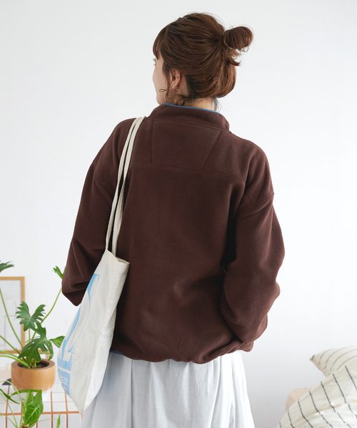 B.C STOCK(ベーセーストック)の「【ZOZO限定】フリースハーフジップ(Tシャツ/カットソー・レディース・ブラウン/パープル/チャコールグレー/ブルー・FREE)」の21枚目の写真