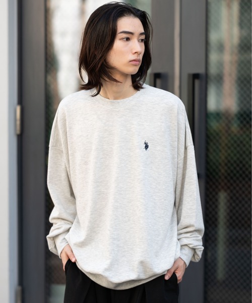 U.S. POLO ASSN.(ユーエスポロアッスン)の「∴WEGO/U.S. POLO ASSN. 別注ワンポイントプルオーバー(スウェット・メンズ・スミクロ/ブラック/オフホワイト/杢グレー・MEDIUM/LARGE)」の4枚目の写真