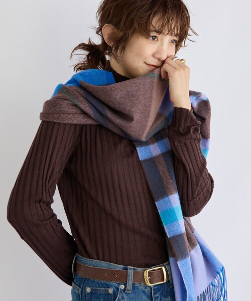 RIVE DROITE(リヴドロワ)の「【秋冬の差し色に】ウールカラーチェックストール(ストール/ショール・レディース・パープル/イエロー/オレンジ・FREE)」の5枚目の写真