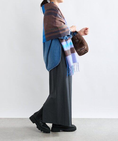 RIVE DROITE(リヴドロワ)の「【秋冬の差し色に】ウールカラーチェックストール(ストール/ショール・レディース・パープル/イエロー/オレンジ・FREE)」の12枚目の写真