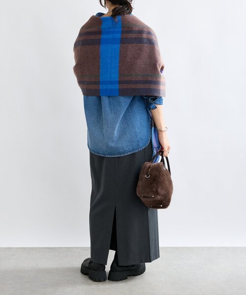 RIVE DROITE(リヴドロワ)の「【秋冬の差し色に】ウールカラーチェックストール(ストール/ショール・レディース・パープル/イエロー/オレンジ・FREE)」の13枚目の写真