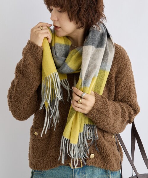 RIVE DROITE(リヴドロワ)の「【秋冬の差し色に】ウールカラーチェックストール(ストール/ショール・レディース・パープル/イエロー/オレンジ・FREE)」の18枚目の写真