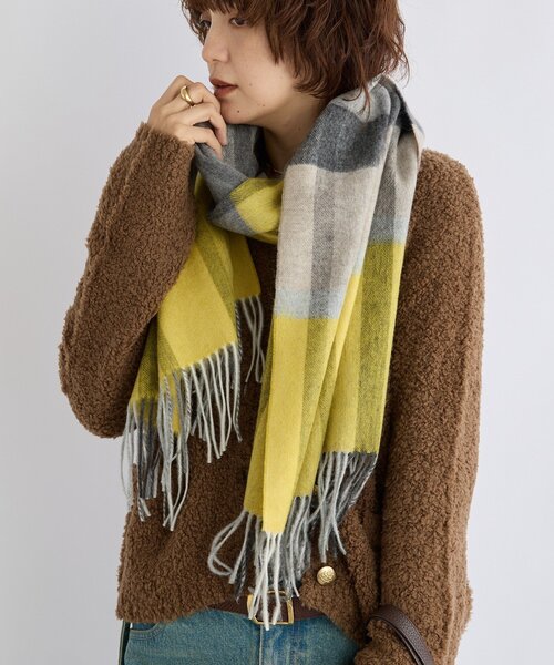 RIVE DROITE(リヴドロワ)の「【秋冬の差し色に】ウールカラーチェックストール(ストール/ショール・レディース・パープル/イエロー/オレンジ・FREE)」の19枚目の写真