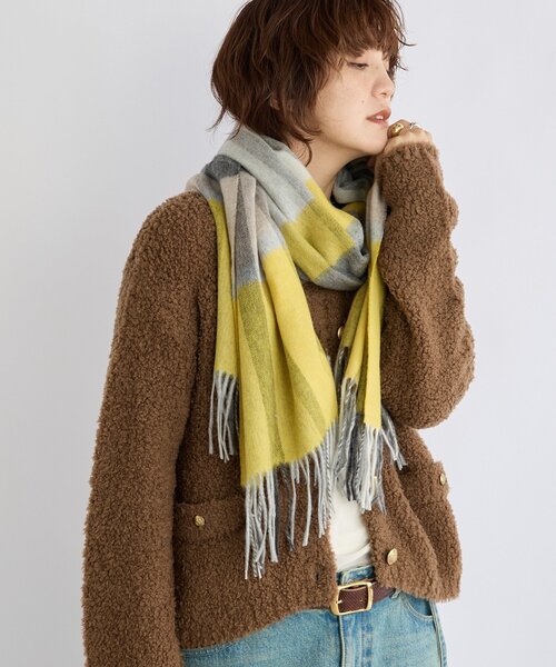 RIVE DROITE(リヴドロワ)の「【秋冬の差し色に】ウールカラーチェックストール(ストール/ショール・レディース・パープル/イエロー/オレンジ・FREE)」の20枚目の写真