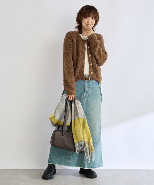 RIVE DROITE(リヴドロワ)の「【秋冬の差し色に】ウールカラーチェックストール(ストール/ショール・レディース・パープル/イエロー/オレンジ・FREE)」の22枚目の写真