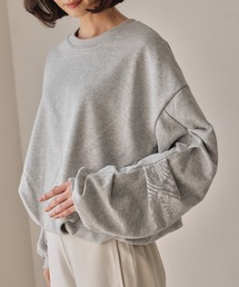 袖タックバルーントップス