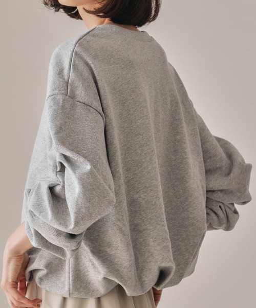 aquagarage(アクアガレージ)の「袖タックバルーントップス(Tシャツ/カットソー・レディース・ブラック/グレー・M)」の6枚目の写真