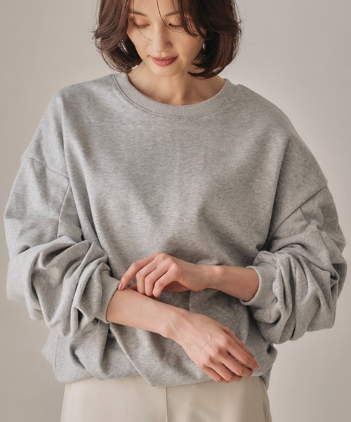 aquagarage(アクアガレージ)の「袖タックバルーントップス(Tシャツ/カットソー・レディース・ブラック/グレー・M)」の22枚目の写真