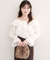 natural couture | 【WEB限定】クロスフリルデザインブラウス(シャツ/ブラウス)