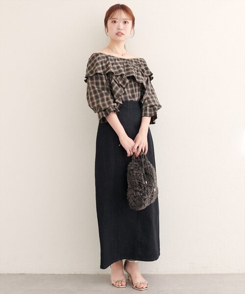 natural couture（ナチュラルクチュール）の「【WEB限定】クロスフリルデザインブラウス（シャツ/ブラウス・レディース・その他2/その他1/モカ/オフホワイト/ブラック・FREE）」の22枚目の写真