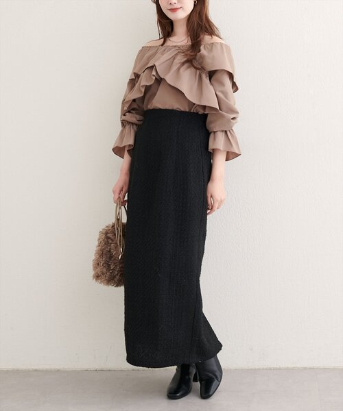 natural couture（ナチュラルクチュール）の「【WEB限定】クロスフリルデザインブラウス（シャツ/ブラウス・レディース・その他2/その他1/モカ/オフホワイト/ブラック・FREE）」の7枚目の写真