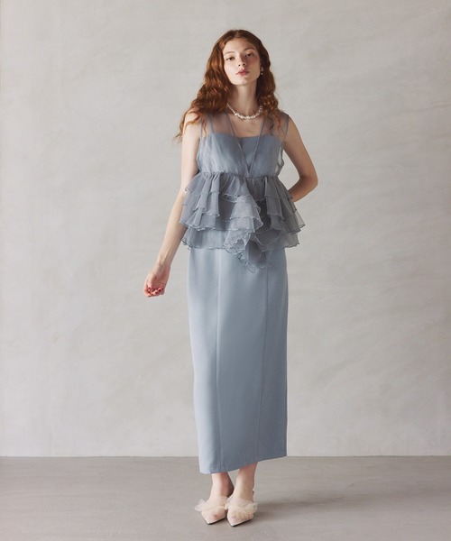 darial(ダリアル)の「【darial】体型カバーしながら華やかさをプラス / sheer volume top dress シアー ボリューム トップ ドレス 入園式 入学式 卒園式 卒業式 お呼ばれ 結婚式 二次会 成人式 同窓会 セレモニードレス パーティドレス オケージョンドレス(ドレス・レディース・ブラック/アイボリー/ブルー・S/M)」の13枚目の写真