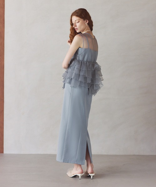 darial(ダリアル)の「【darial】体型カバーしながら華やかさをプラス / sheer volume top dress シアー ボリューム トップ ドレス 入園式 入学式 卒園式 卒業式 お呼ばれ 結婚式 二次会 成人式 同窓会 セレモニードレス パーティドレス オケージョンドレス(ドレス・レディース・ブラック/アイボリー/ブルー・S/M)」の14枚目の写真