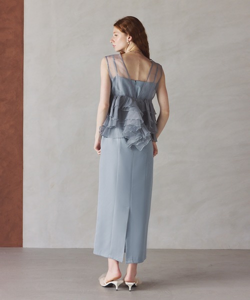 darial(ダリアル)の「【darial】体型カバーしながら華やかさをプラス / sheer volume top dress シアー ボリューム トップ ドレス 入園式 入学式 卒園式 卒業式 お呼ばれ 結婚式 二次会 成人式 同窓会 セレモニードレス パーティドレス オケージョンドレス(ドレス・レディース・ブラック/アイボリー/ブルー・S/M)」の15枚目の写真