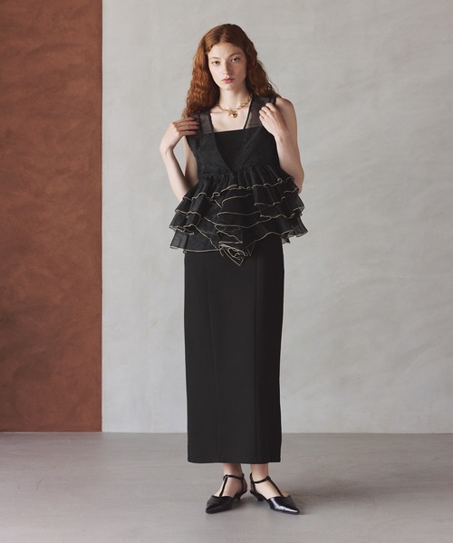 darial(ダリアル)の「【darial】体型カバーしながら華やかさをプラス / sheer volume top dress シアー ボリューム トップ ドレス 入園式 入学式 卒園式 卒業式 お呼ばれ 結婚式 二次会 成人式 同窓会 セレモニードレス パーティドレス オケージョンドレス(ドレス・レディース・ブラック/アイボリー/ブルー・S/M)」の19枚目の写真
