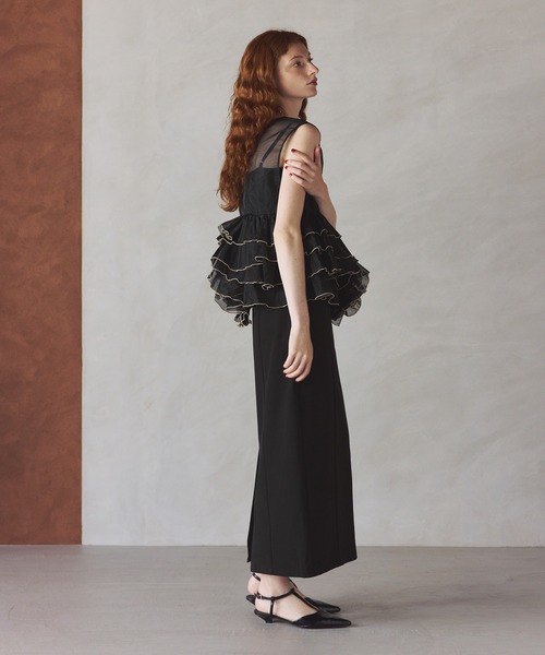 darial(ダリアル)の「【darial】体型カバーしながら華やかさをプラス / sheer volume top dress シアー ボリューム トップ ドレス 入園式 入学式 卒園式 卒業式 お呼ばれ 結婚式 二次会 成人式 同窓会 セレモニードレス パーティドレス オケージョンドレス(ドレス・レディース・ブラック/アイボリー/ブルー・S/M)」の20枚目の写真